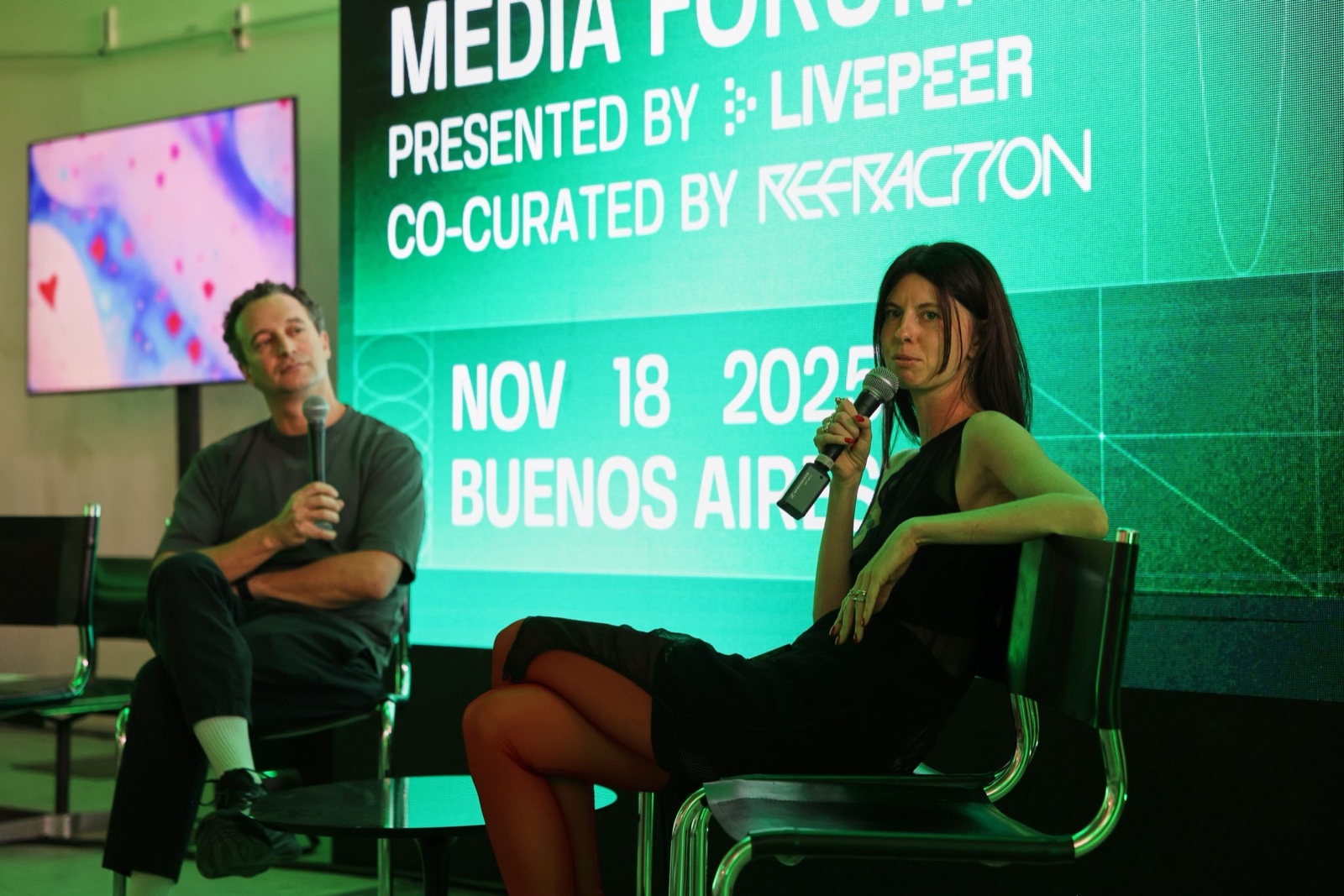 Malcolm Levy and Alice Scope at Livepeer’s AI x Open Media Forum in Buenos Aires